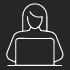 ikona kobiety przy laptopie